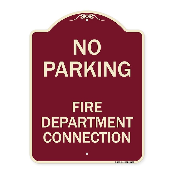 Signmission No Parking No Parking Fire Department Connection Heavy-Gauge Aluminum Sign, 24" x 18", BU-1824-23670 A-DES-BU-1824-23670 - main